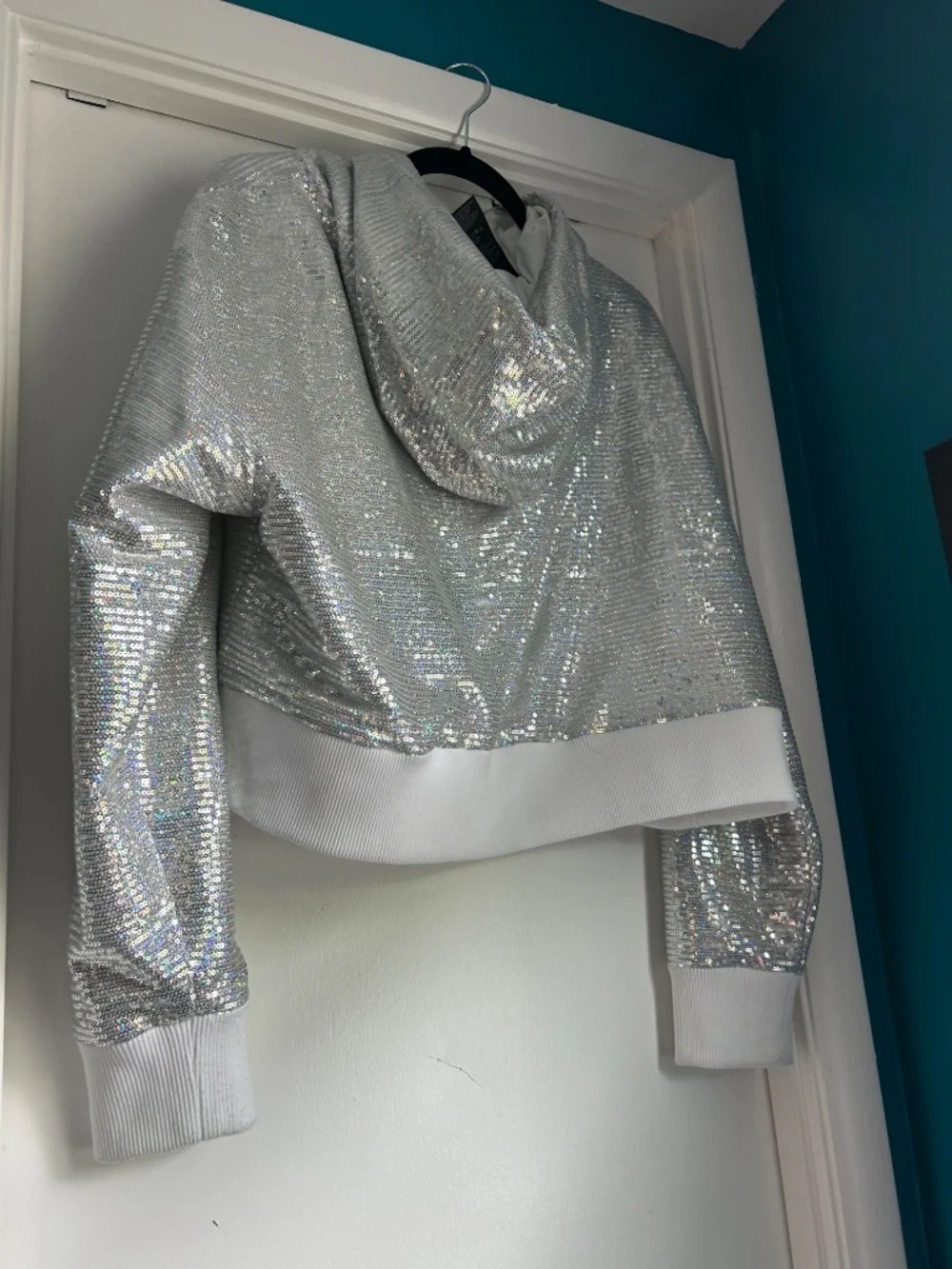 Peloton Brittany Allen Sparkle cropped sweatshirt